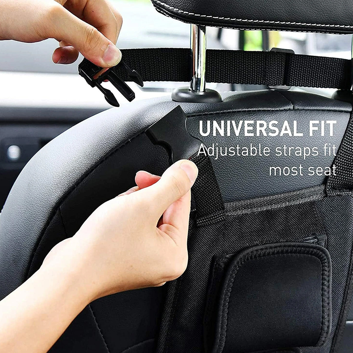 1 Pair Car Fishing Rod Holder Rear Seat Storage Rack Strap Belt Gear Organizer