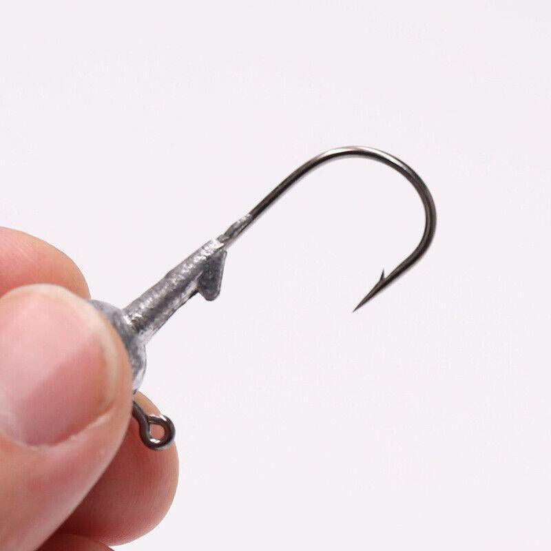 20PCS Jig Heads Hooks Chemically Sharpened Fishing Tackle