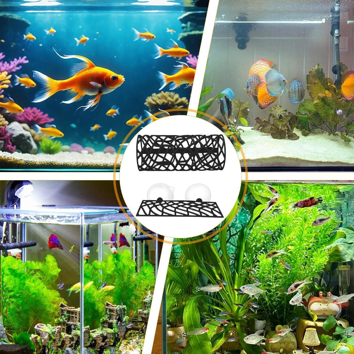 Silicone Fish Hiding Tunnel Aquarium Decoration For Small Fish & Shrimp