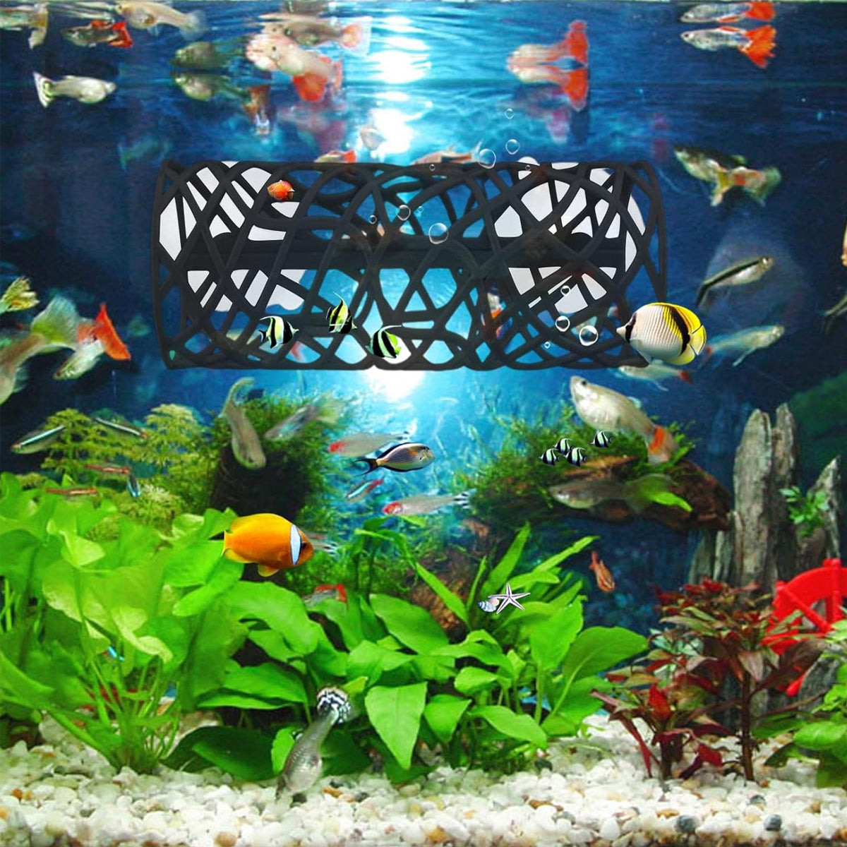 Silicone Fish Hiding Tunnel Aquarium Decoration For Small Fish & Shrimp