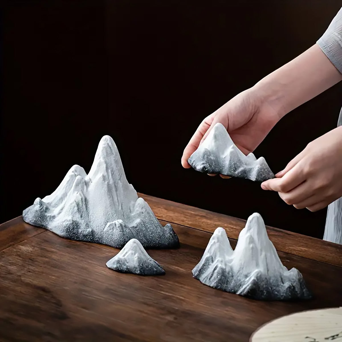 Resin Snow Mountain Ornament Creative Rockery Landscape Decor