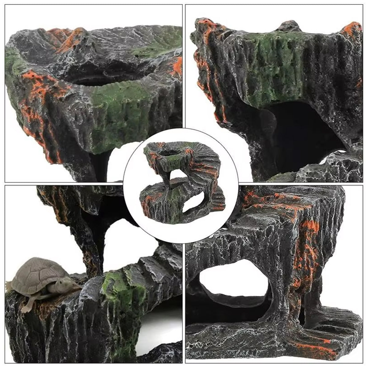 Spiral Turtle Platform Resin Climbing Decoration For Reptile Habitat