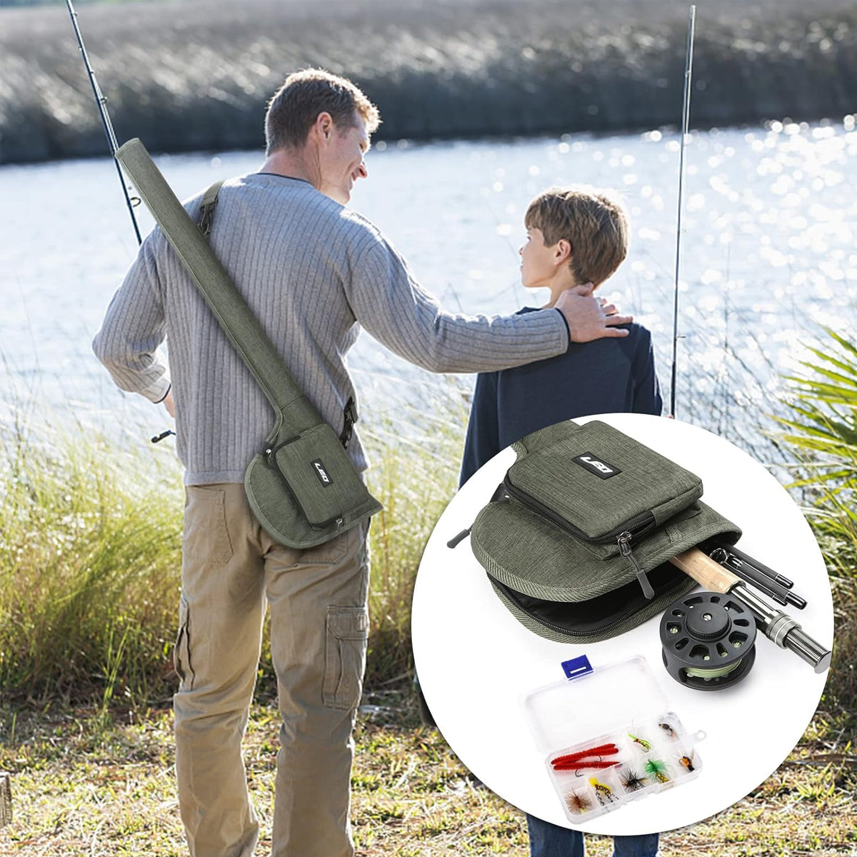 Fly Fishing Rod Tube Bag Hard Case Fishing Gear Storage Carrier Travel Set Use