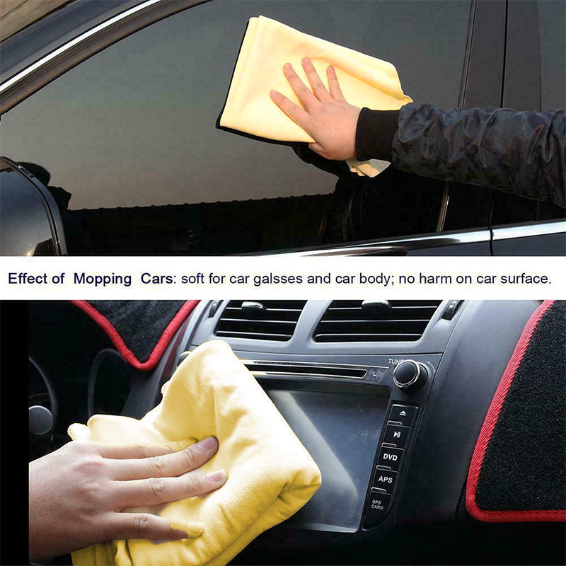 3PCS Synthetic Chamois Cloths Car Drying & Polishing Towel Set