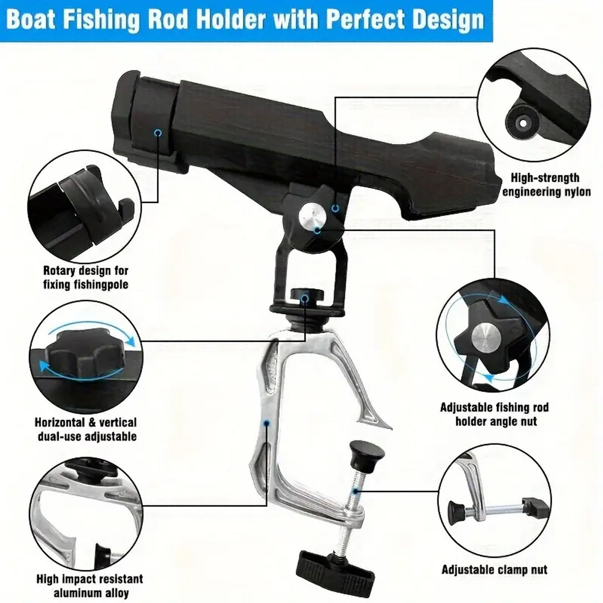 Rotating Fishing Seat Bracket Adjustable Mount For Kayak And Boat