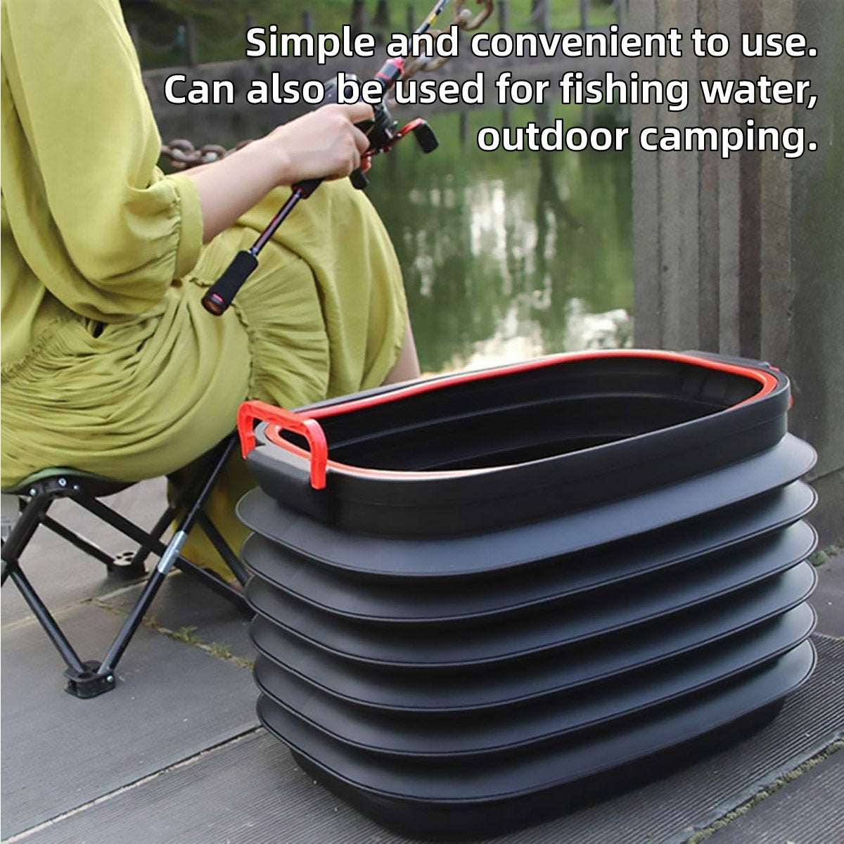18-37L Fishing Bucket Collapsible Car Shrinkable Storage Bucket Rubbish Bin