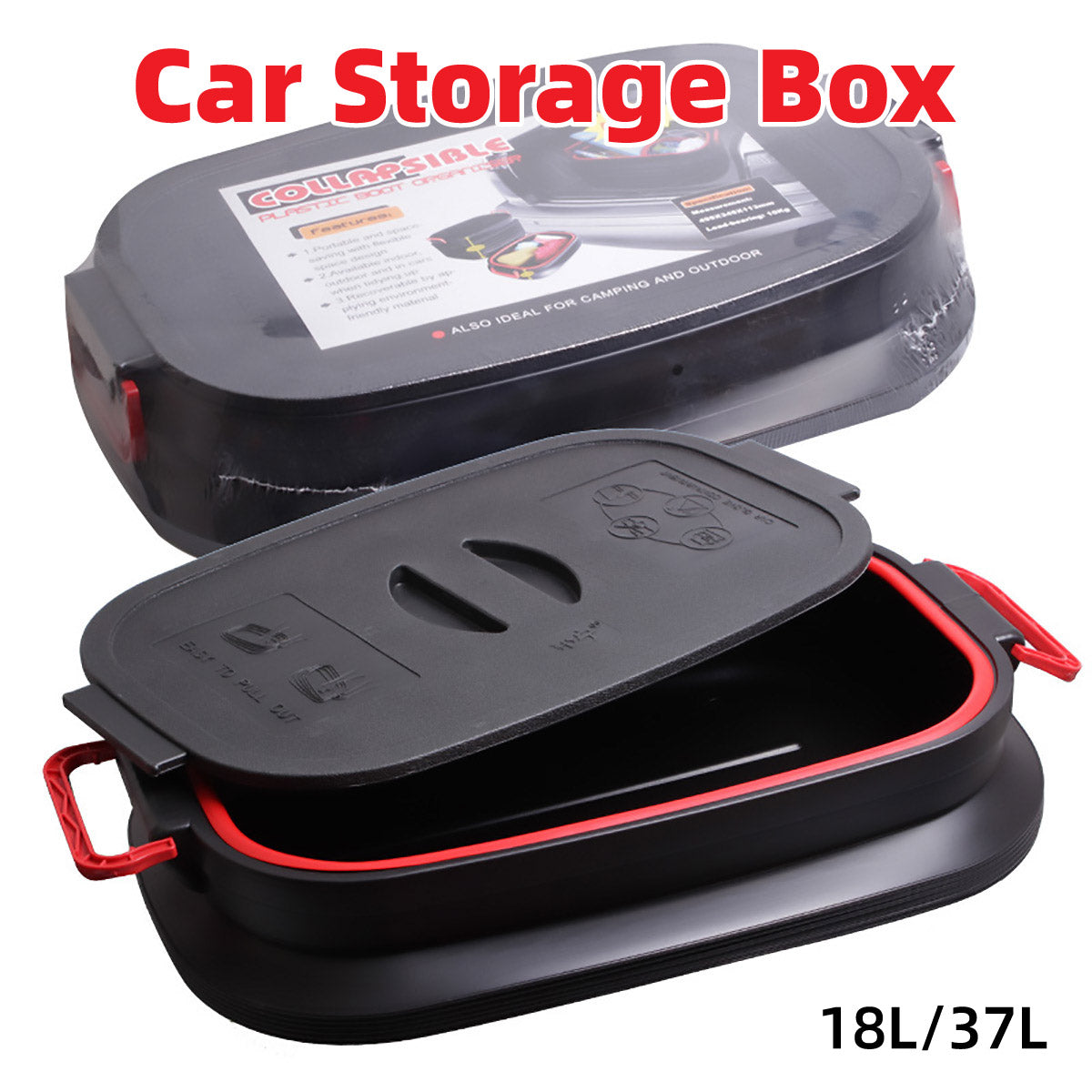 18-37L Fishing Bucket Collapsible Car Shrinkable Storage Bucket Rubbish Bin