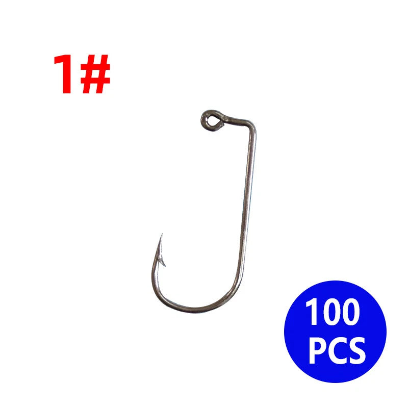 100Pcs 90 Degree Jig Hooks High Carbon Steel for Fishing