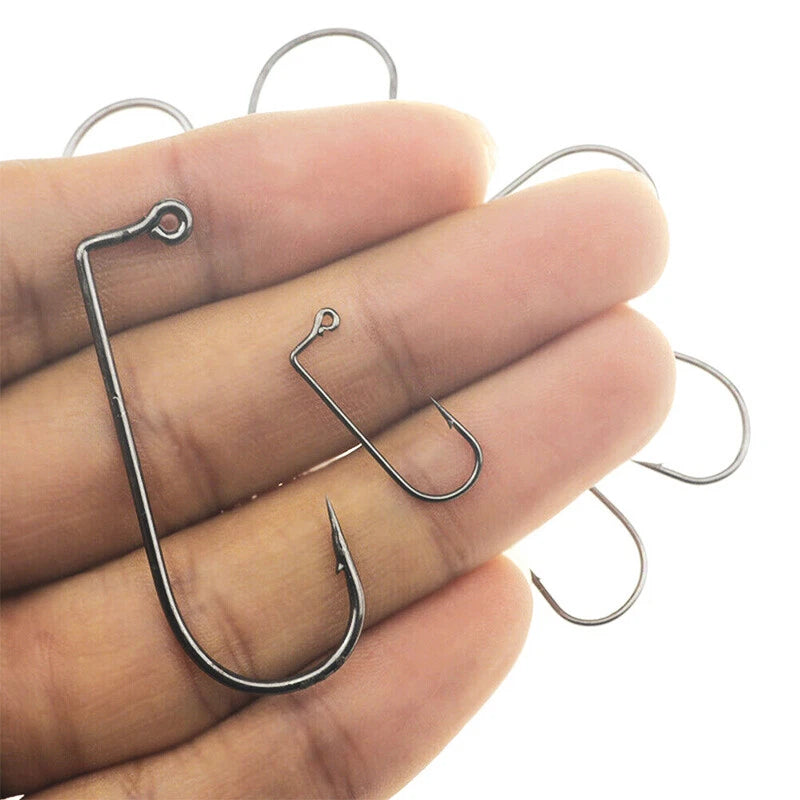 100Pcs 90 Degree Jig Hooks High Carbon Steel for Fishing