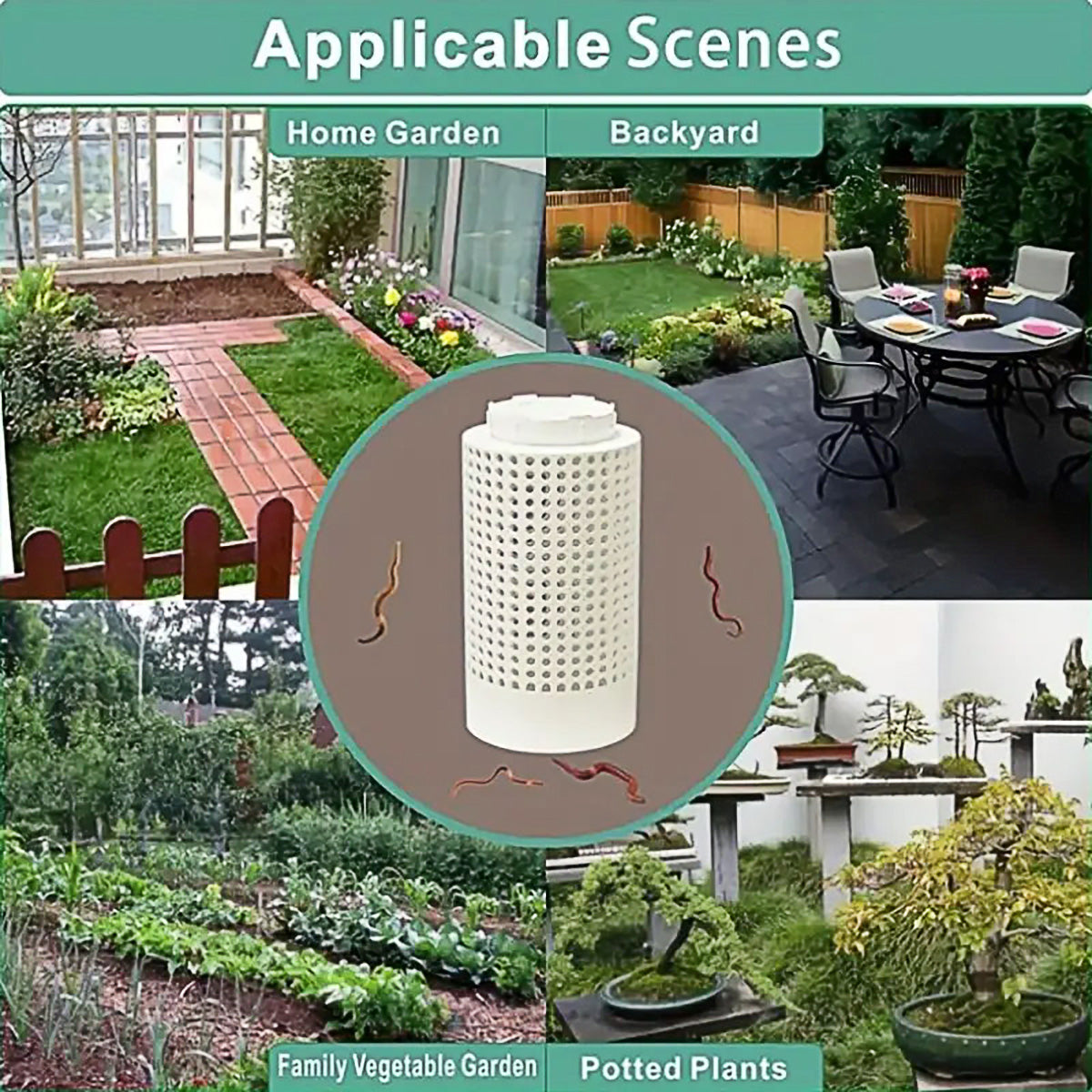Compact Worm Composting Bin with Odour Control for Small Gardens