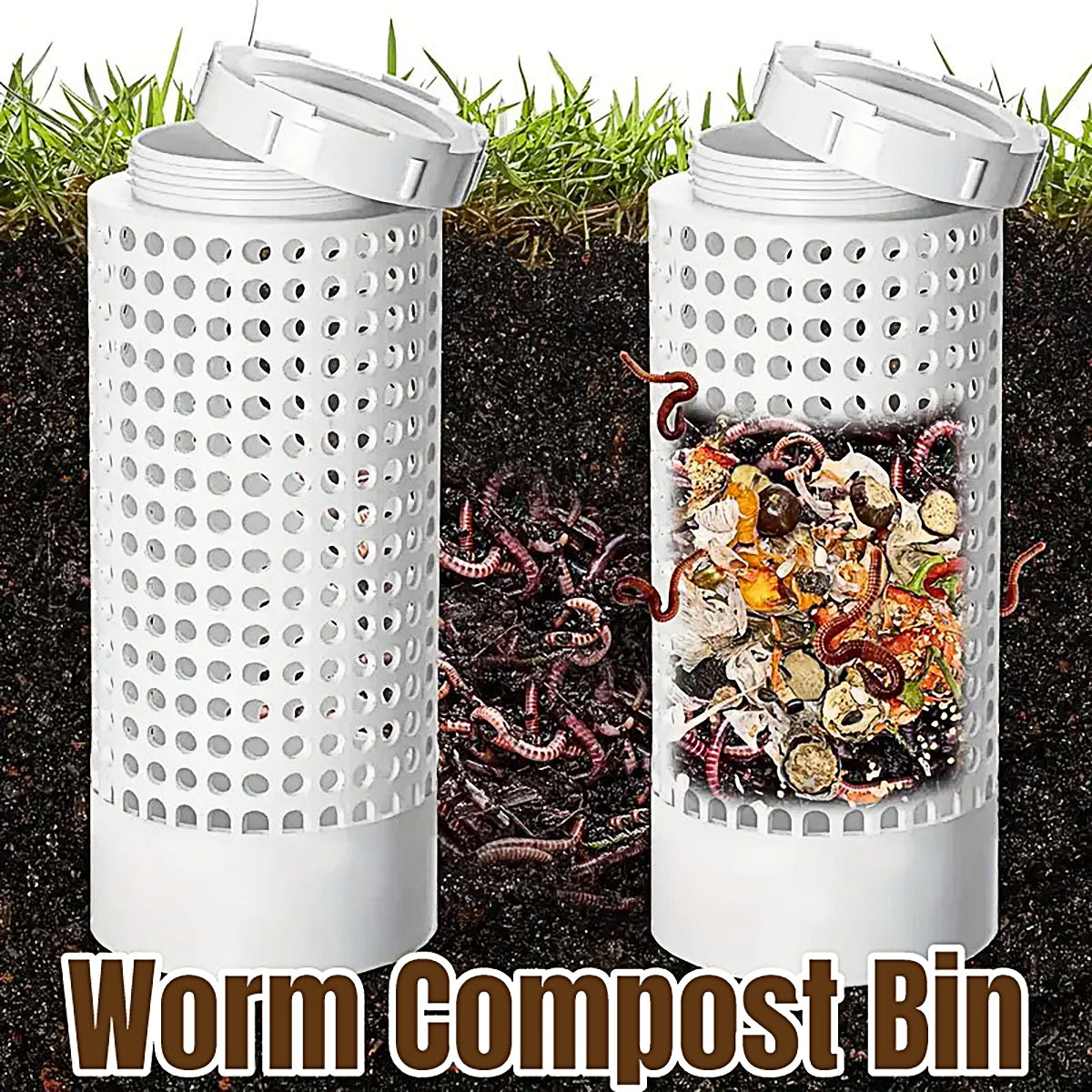 Compact Worm Composting Bin with Odour Control for Small Gardens