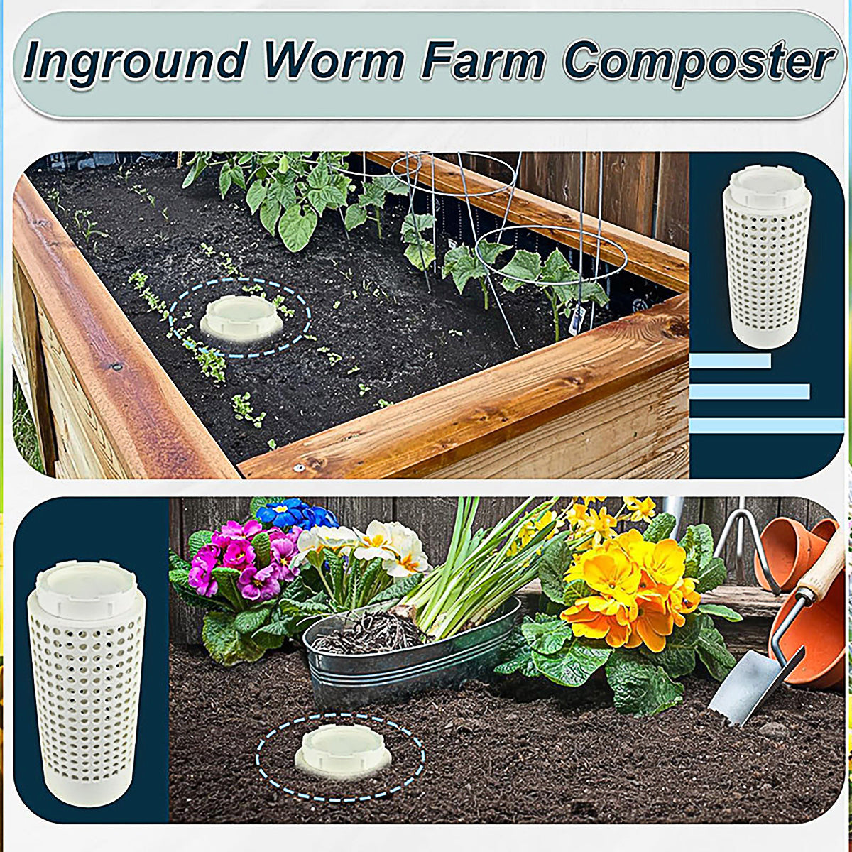 Compact Worm Composting Bin with Odour Control for Small Gardens
