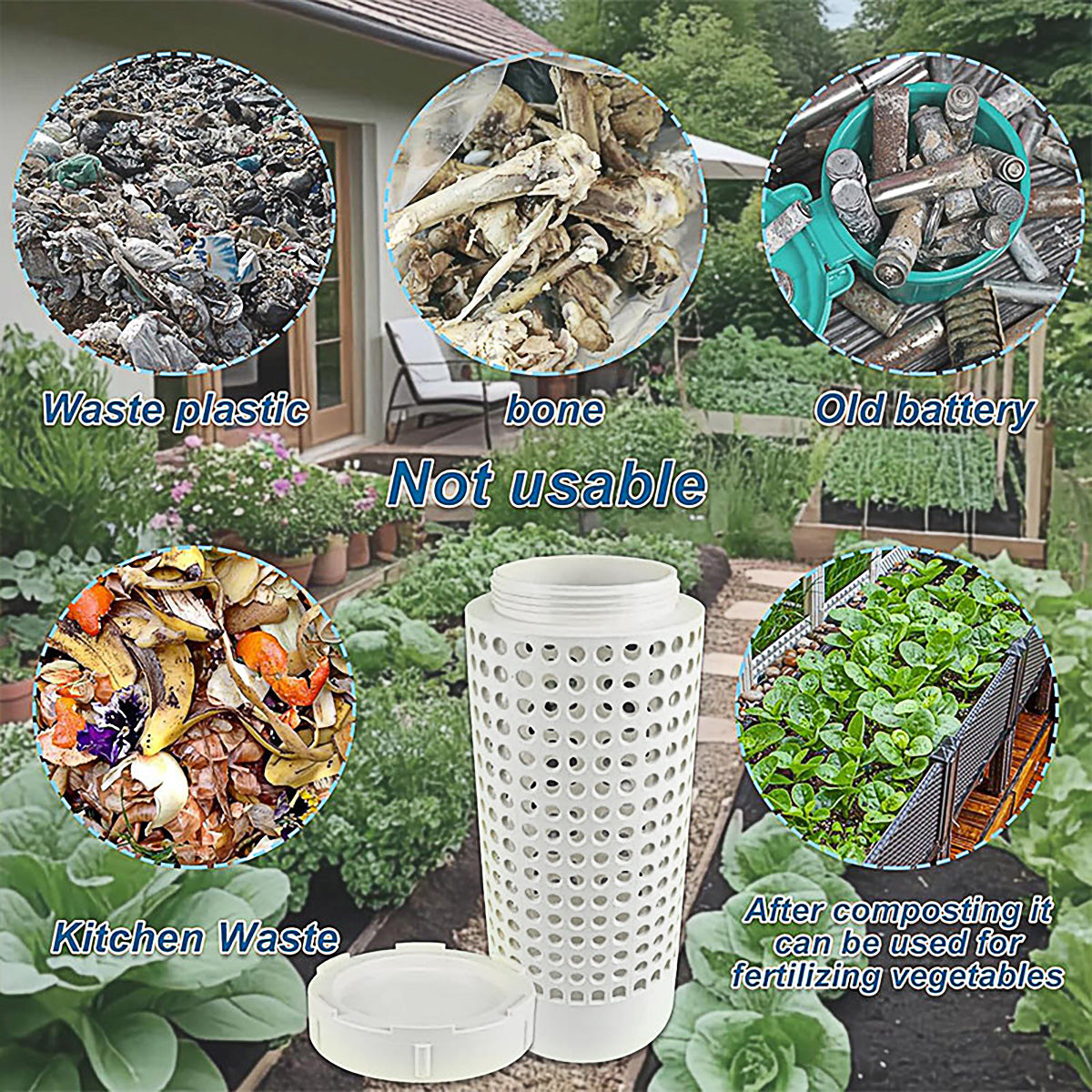 Compact Worm Composting Bin with Odour Control for Small Gardens