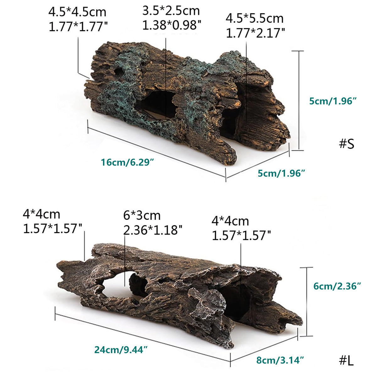 Reptile Hideout Cave Bark Style Resin Habitat Decoration