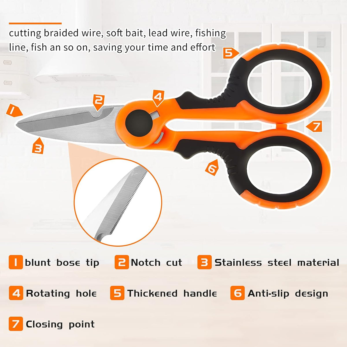 Stainless Steel Fishing Scissors Braided Line Cutter Tool