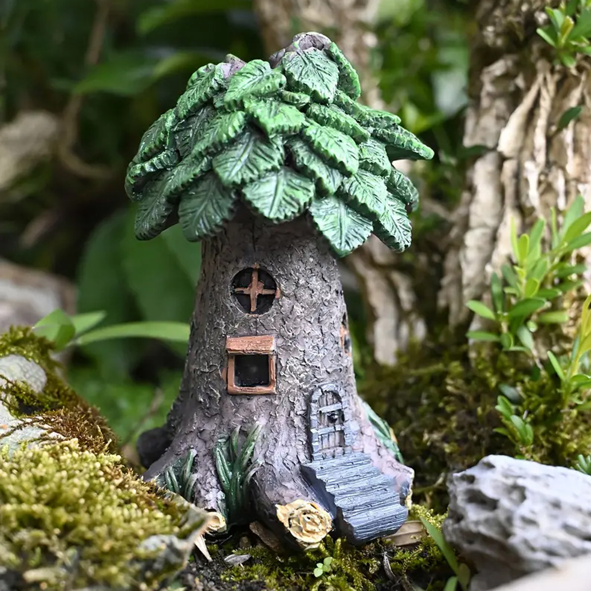 Resin Tree House Decoration For Aquarium Mini Landscapes