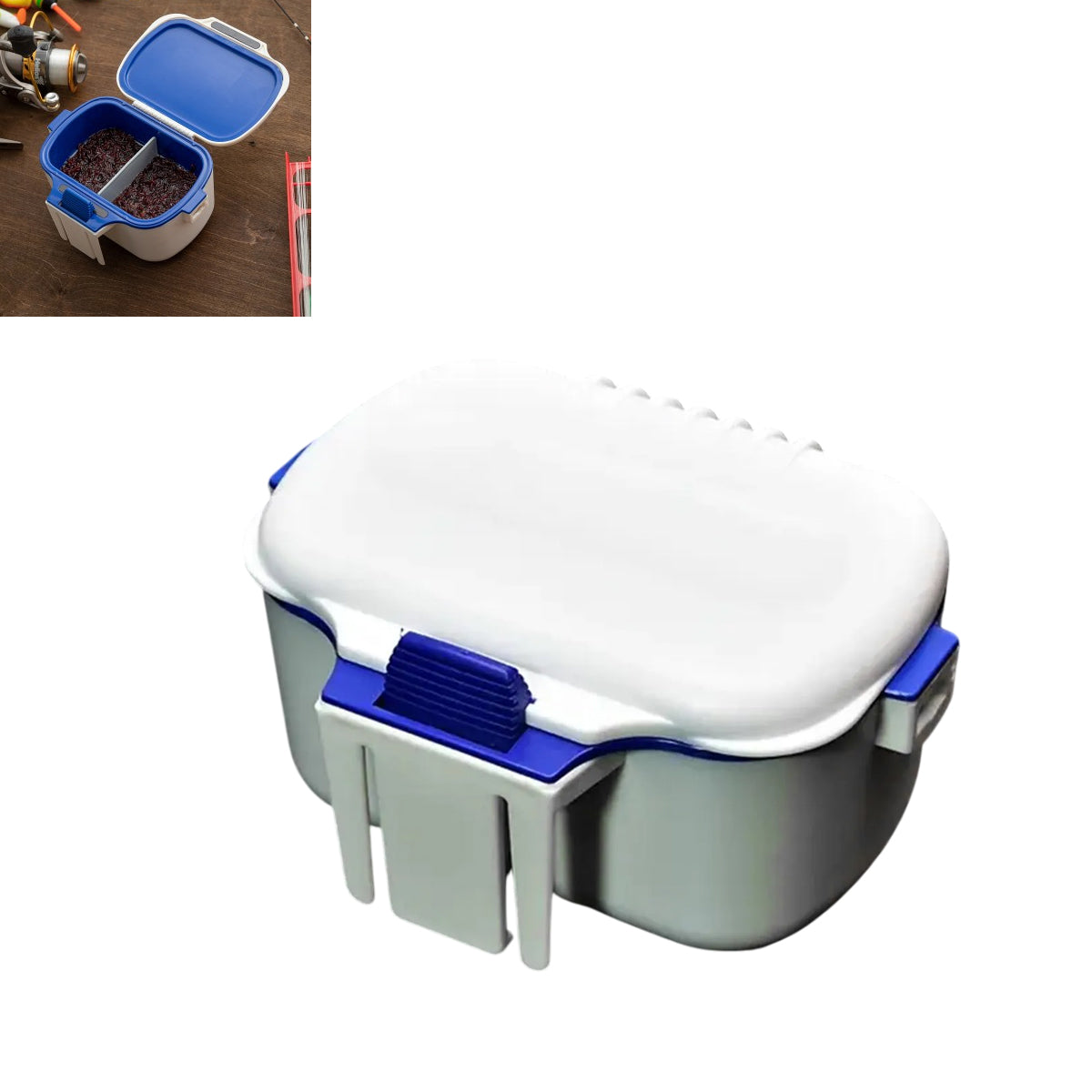 Fishing Bait Box Insulated Worm Container Live Bait Holder Portable Waist Can