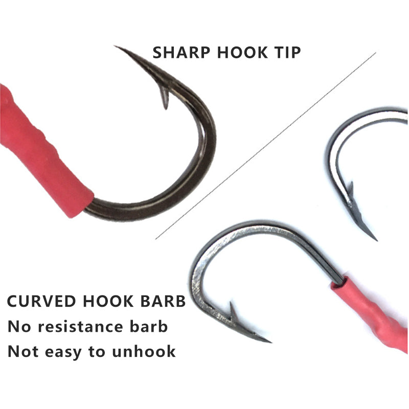 4PCS Twin Assist Jig Hooks for Micro & Slow Pitch Jigs