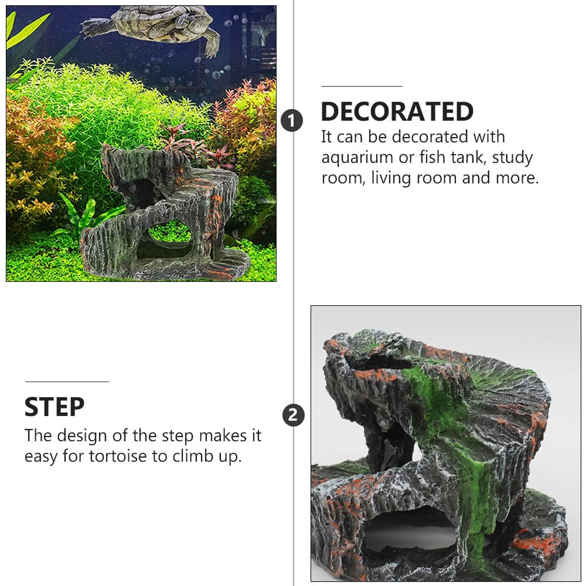 Spiral Turtle Platform Resin Climbing Decoration For Reptile Habitat