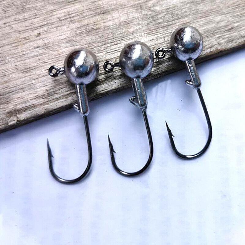 20PCS Jig Heads Hooks Chemically Sharpened Fishing Tackle