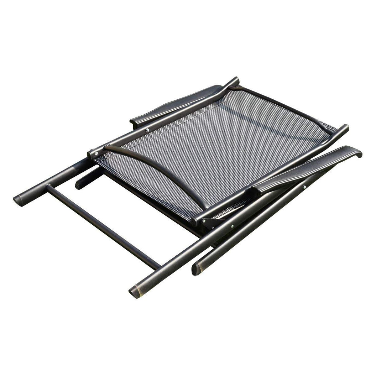 Comfortable Folding Metal Chair with Mesh Backrest for Outdoor Use