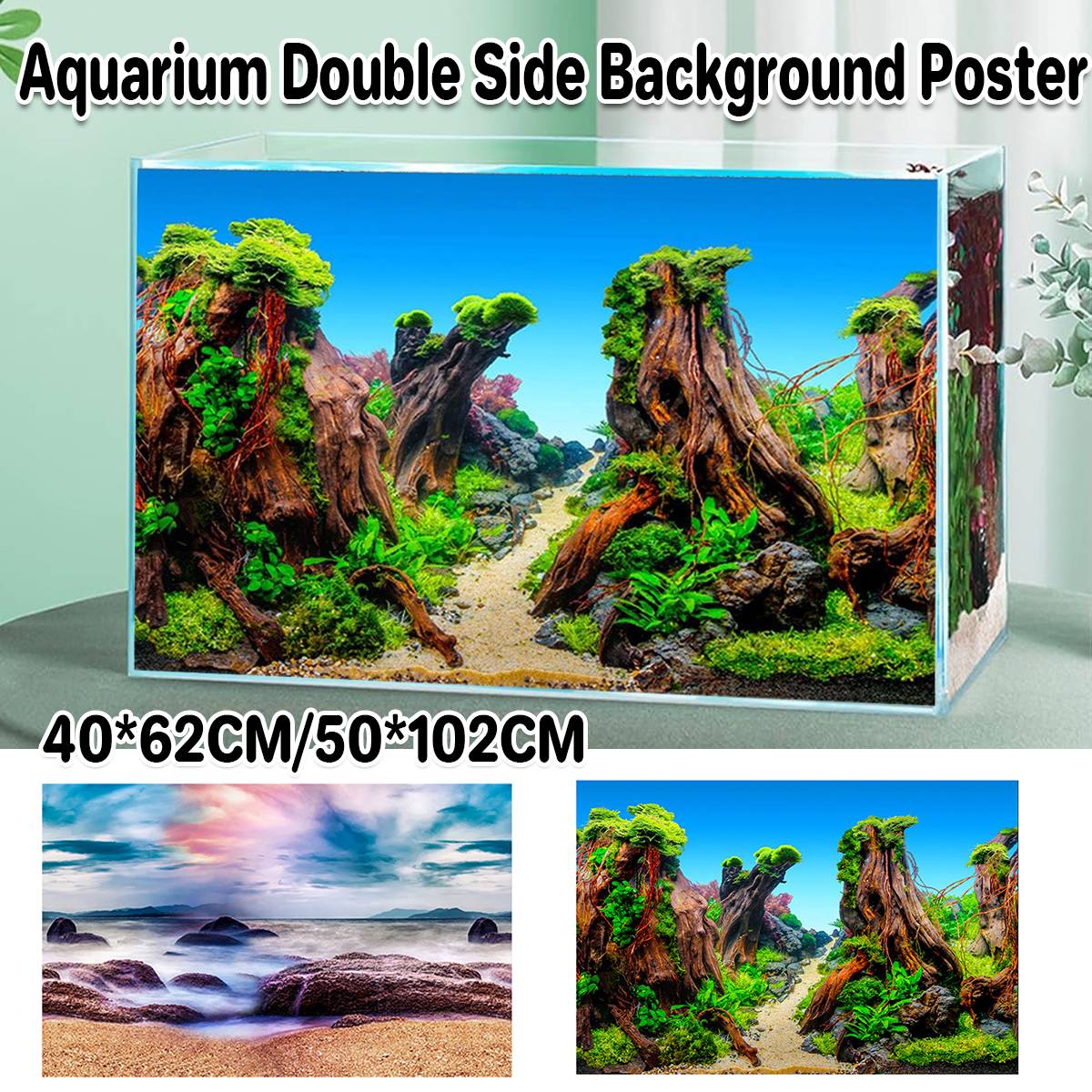 Double-Sided Aquarium Background for Tanks