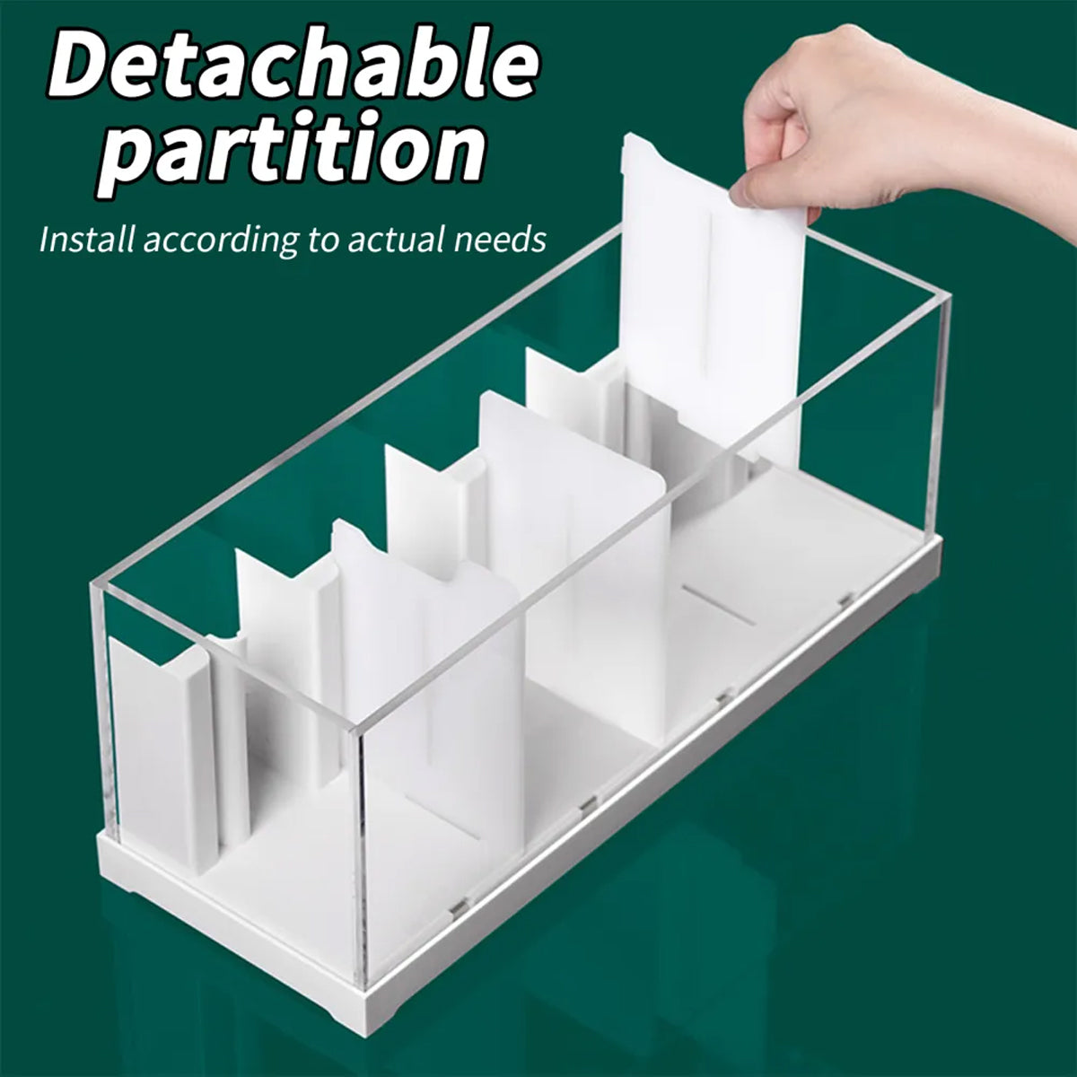 Acrylic Betta Fish Tank Four Grid Partition Clear for Desktop Home Office Decor