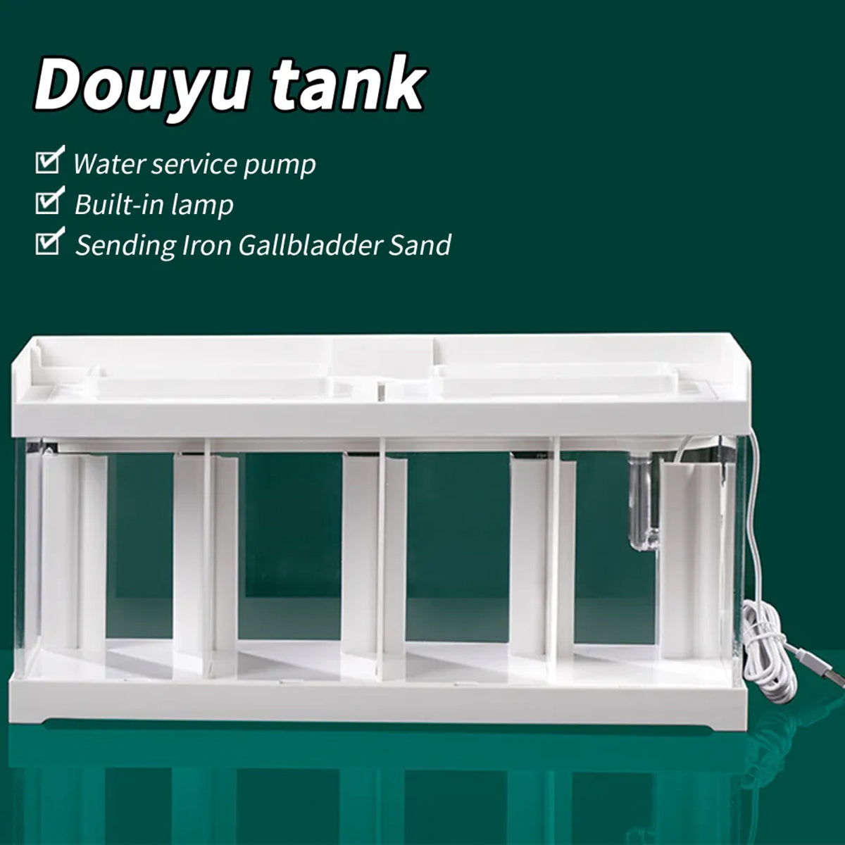 Acrylic Betta Fish Tank Four Grid Partition Clear for Desktop Home Office Decor