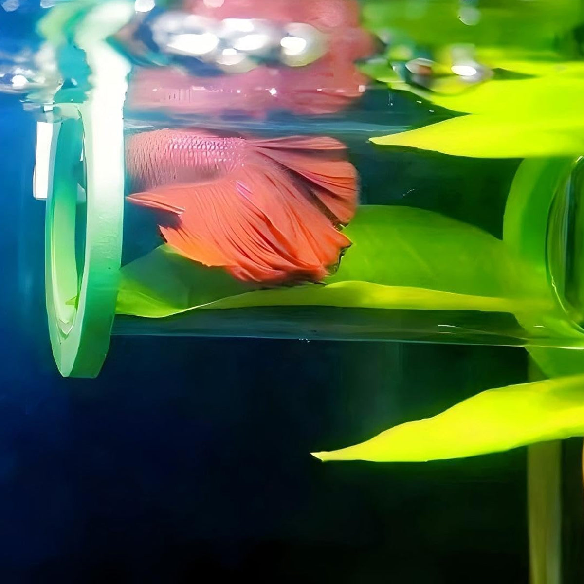 Betta Fish Suspension Tunnel Acrylic Resting Platform Decoration