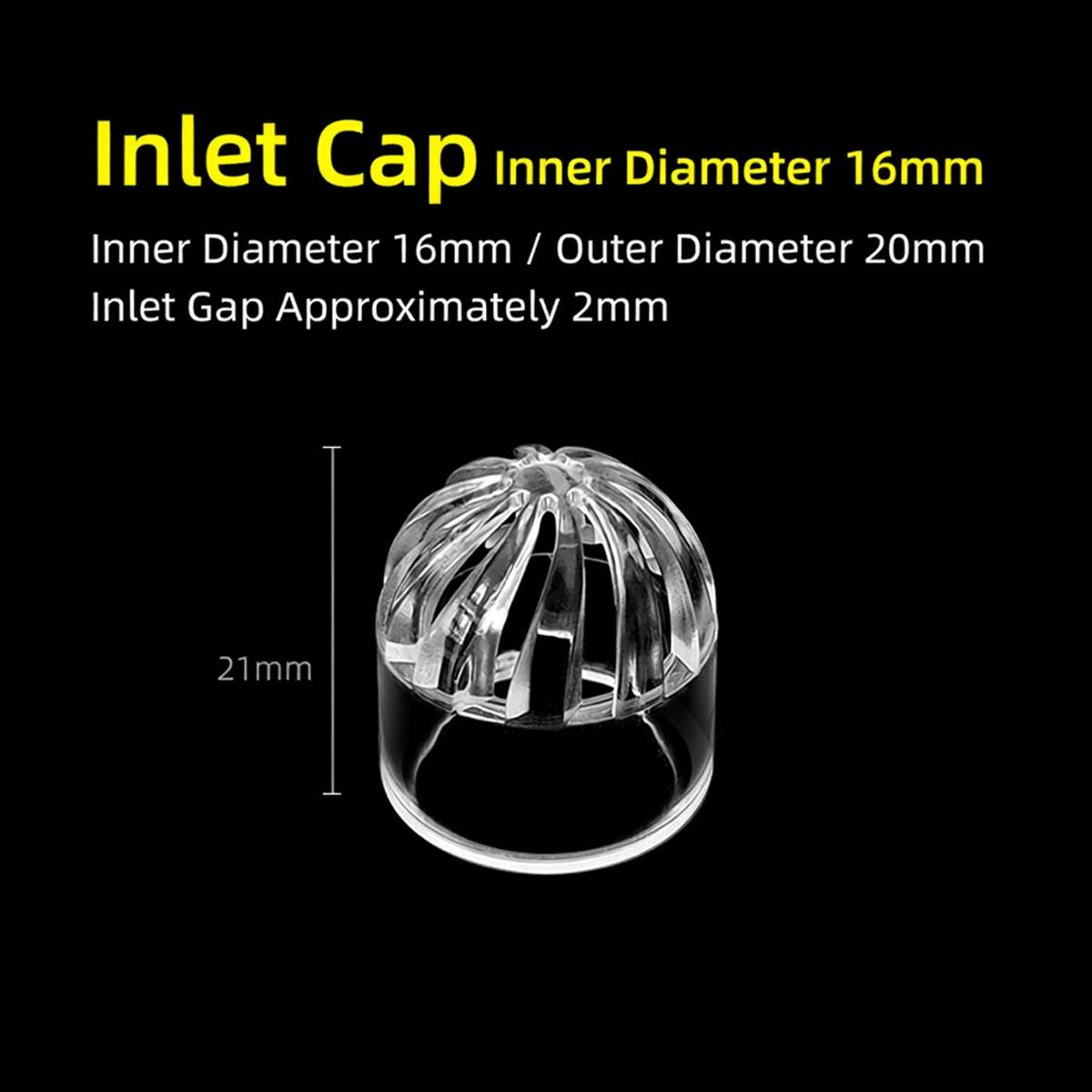 Five-pack clear acrylic aquarium inlet strainer caps – product view 10
