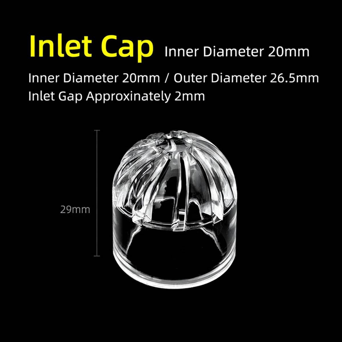 Five-pack clear acrylic aquarium inlet strainer caps – product view 11