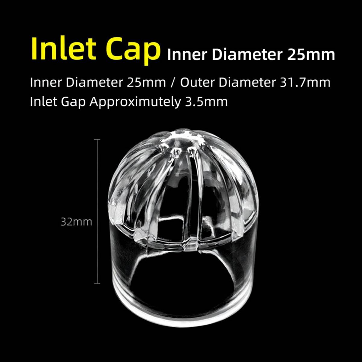Five-pack clear acrylic aquarium inlet strainer caps – product view 12