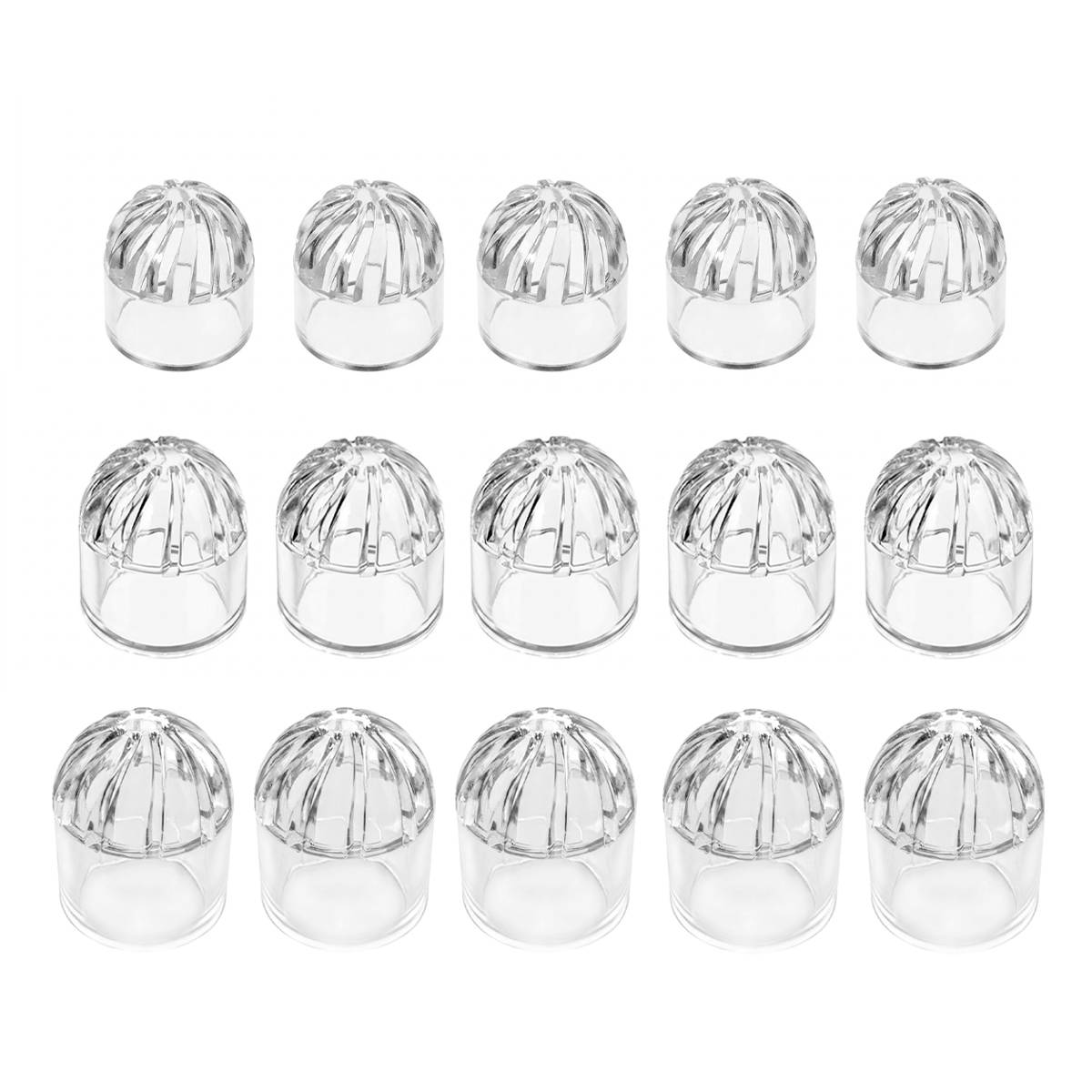 Five-pack clear acrylic aquarium inlet strainer caps – product view 3