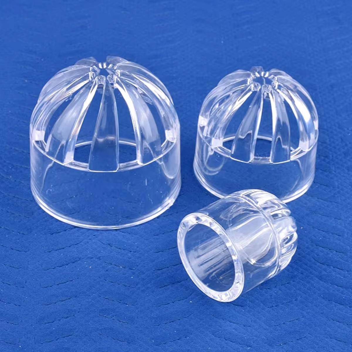 Five-pack clear acrylic aquarium inlet strainer caps – product view 7