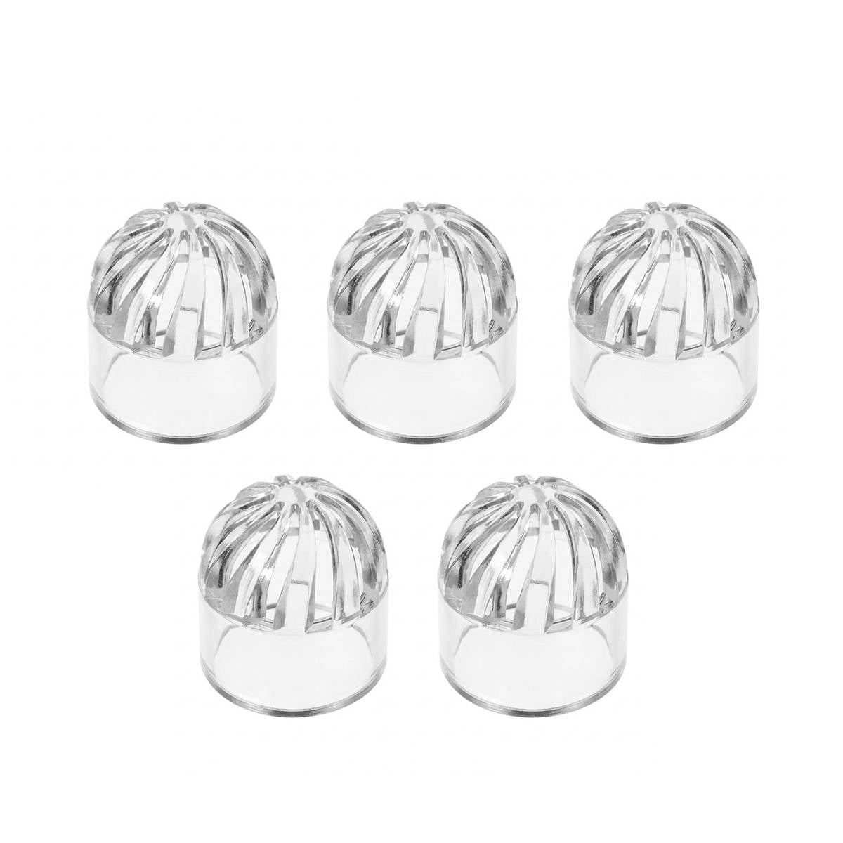 Five-pack clear acrylic aquarium inlet strainer caps – product view 15