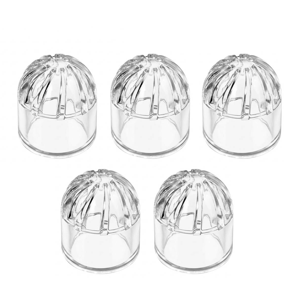 Five-pack clear acrylic aquarium inlet strainer caps – product view 16