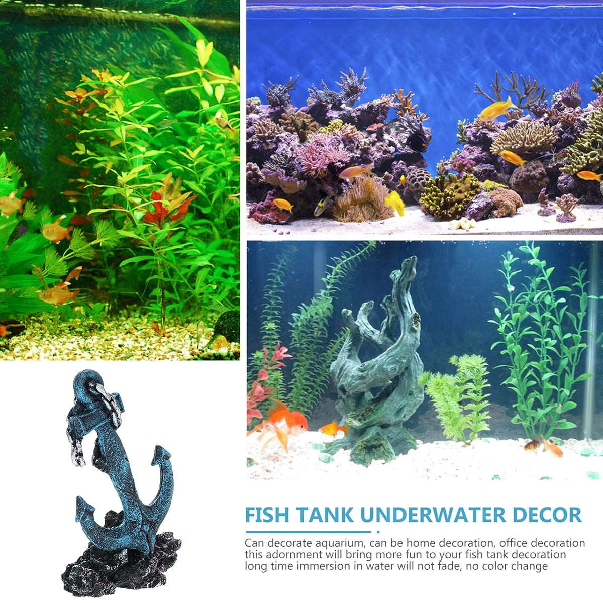 Resin Anchor Aquarium Ornament Decoration