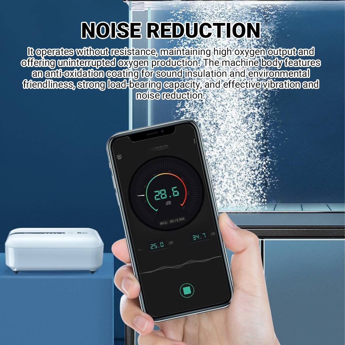 Portable Aquarium Air Pump 3L/min USB Rechargeable