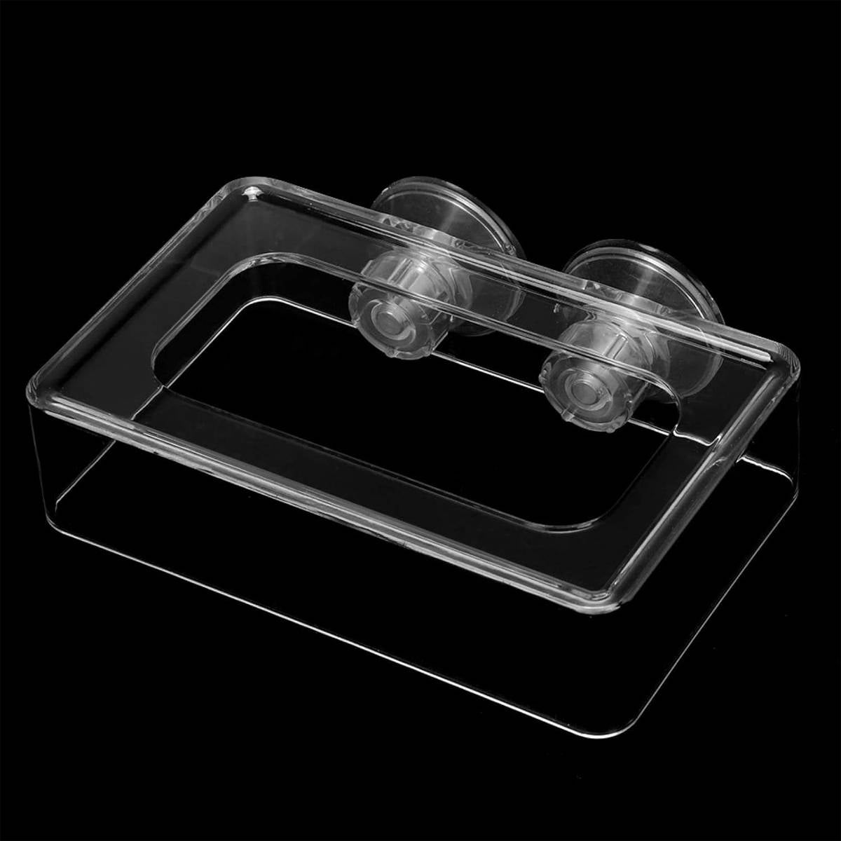 Red aquarium feeding cup with floating ring and suction cup – product view 10