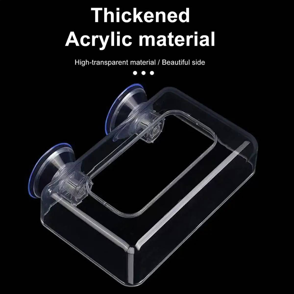Red aquarium feeding cup with floating ring and suction cup – product view 5