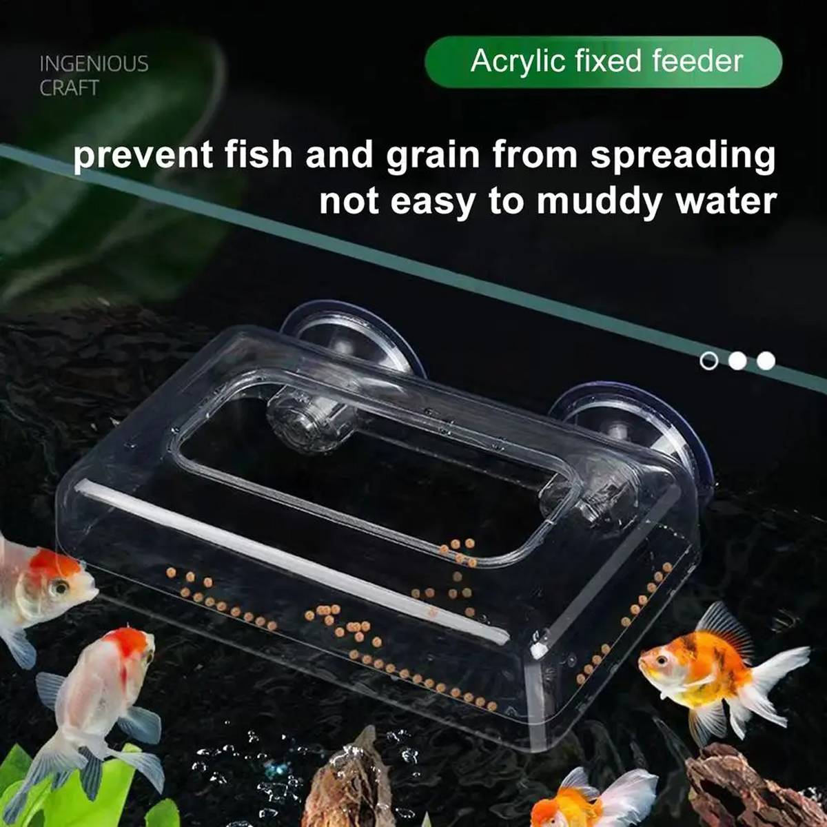 Red aquarium feeding cup with floating ring and suction cup – product view 6