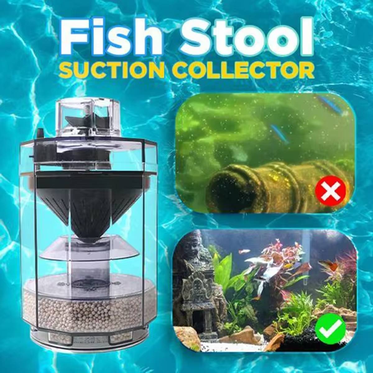Toilet-style air-driven sponge filter for small aquariums