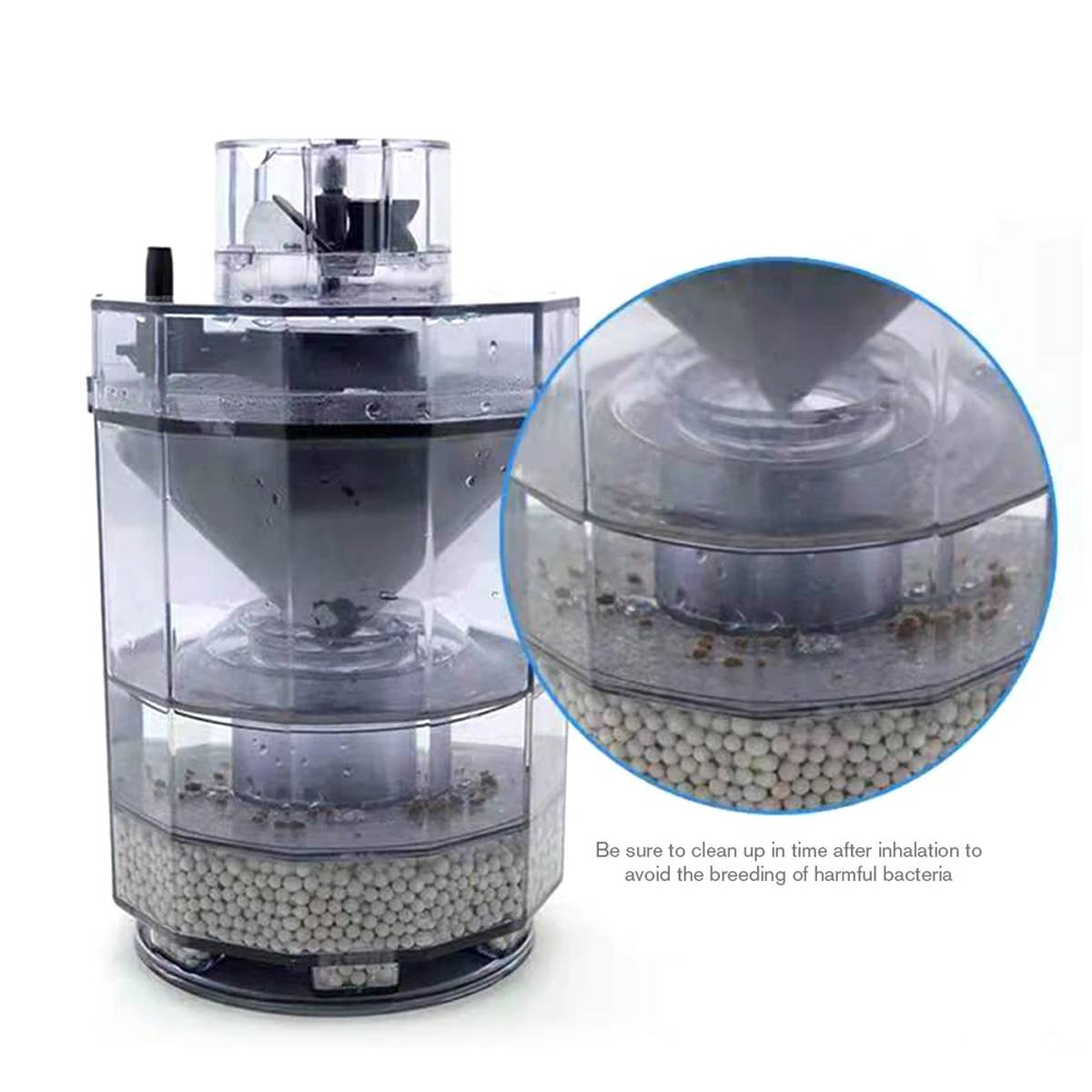 Toilet-style air-driven sponge filter for small aquariums – product view 6