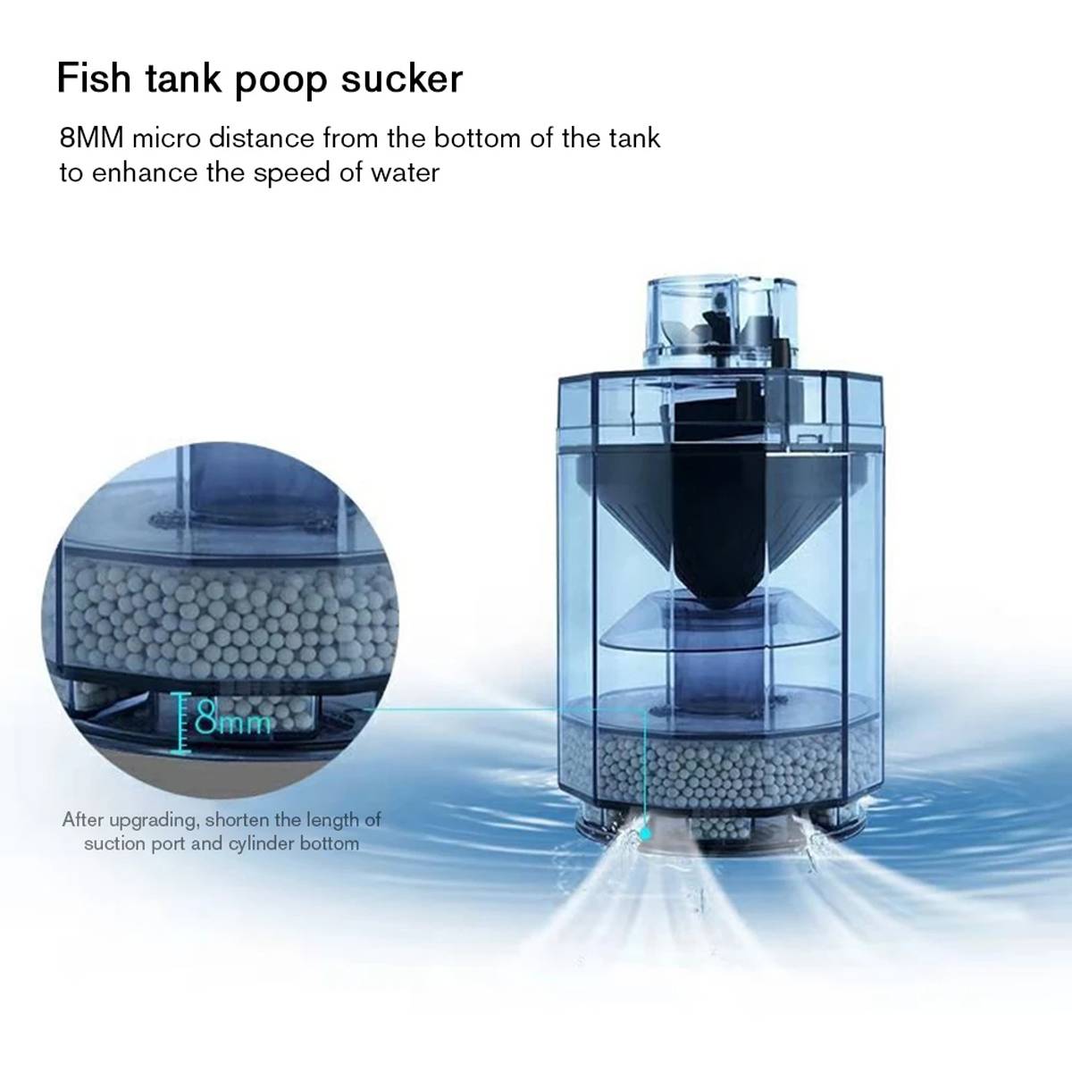 Toilet-style air-driven sponge filter for small aquariums – product view 7