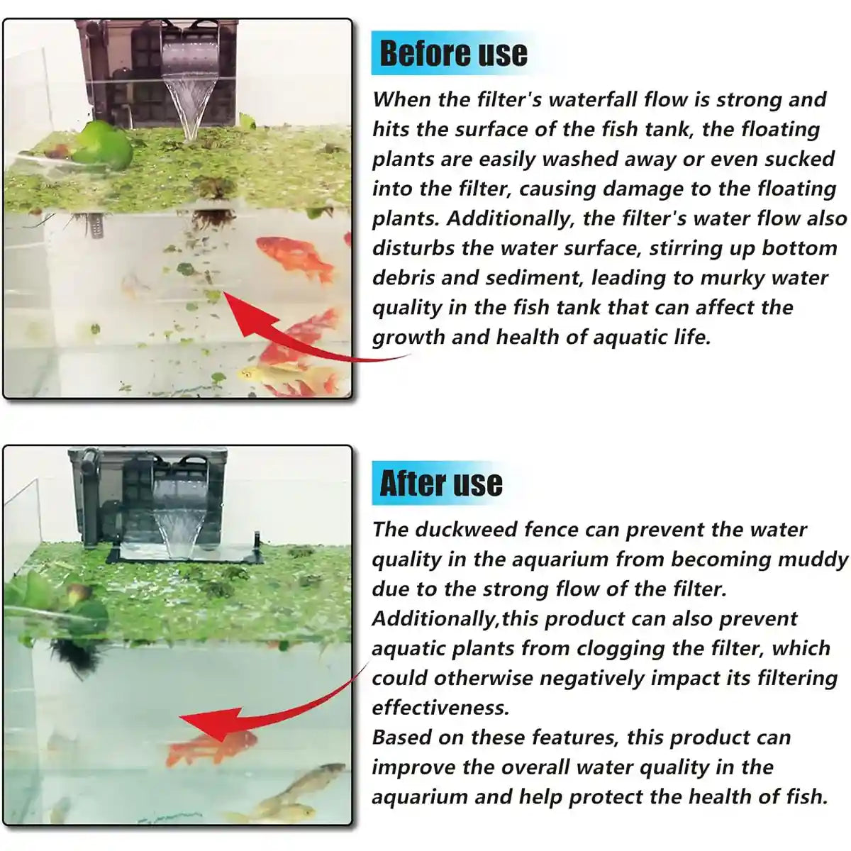 Adjustable Aquarium Floating Plant Corral Duckweed Divider Fence