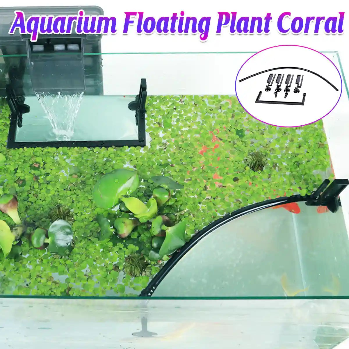 Adjustable Aquarium Floating Plant Corral Duckweed Divider Fence