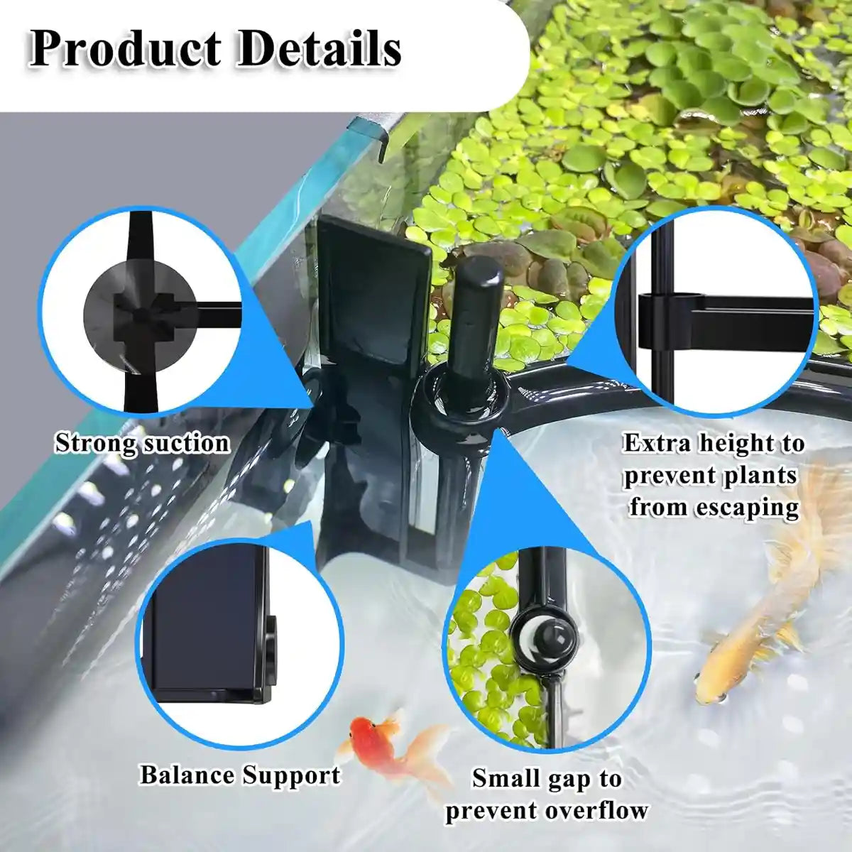 Adjustable Aquarium Floating Plant Corral Duckweed Divider Fence