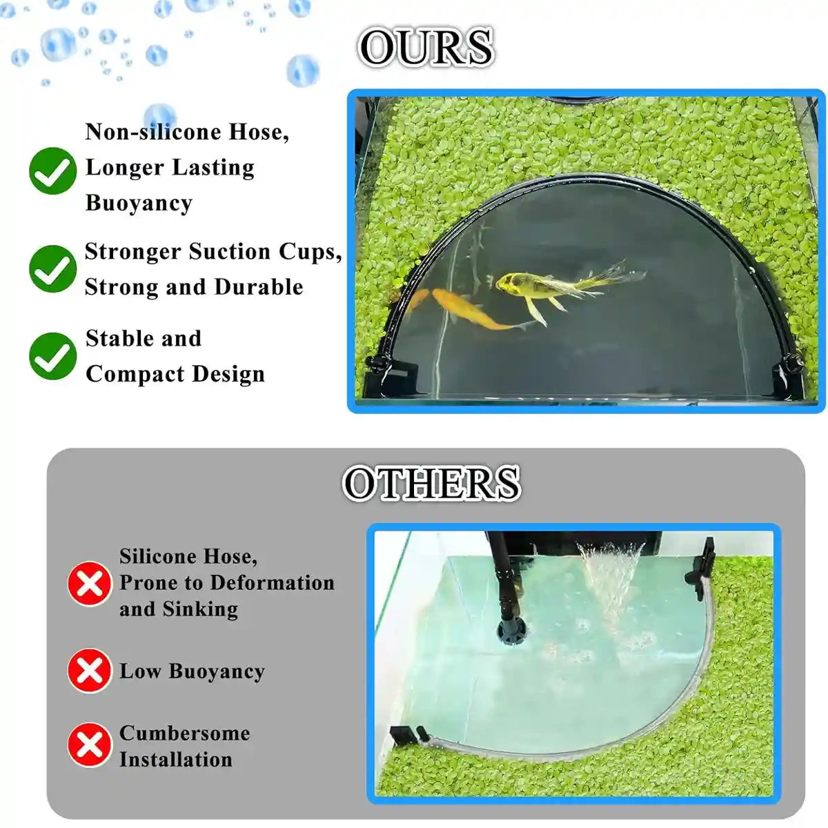 Adjustable Aquarium Floating Plant Corral Duckweed Divider Fence