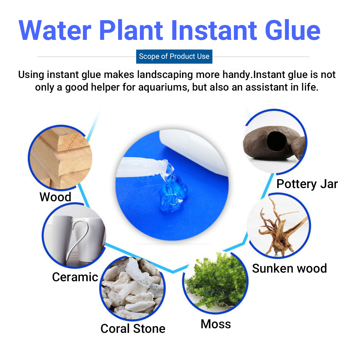Fast-Acting Aquarium Glue for Aquatic Plants & Décor 25 Tubes