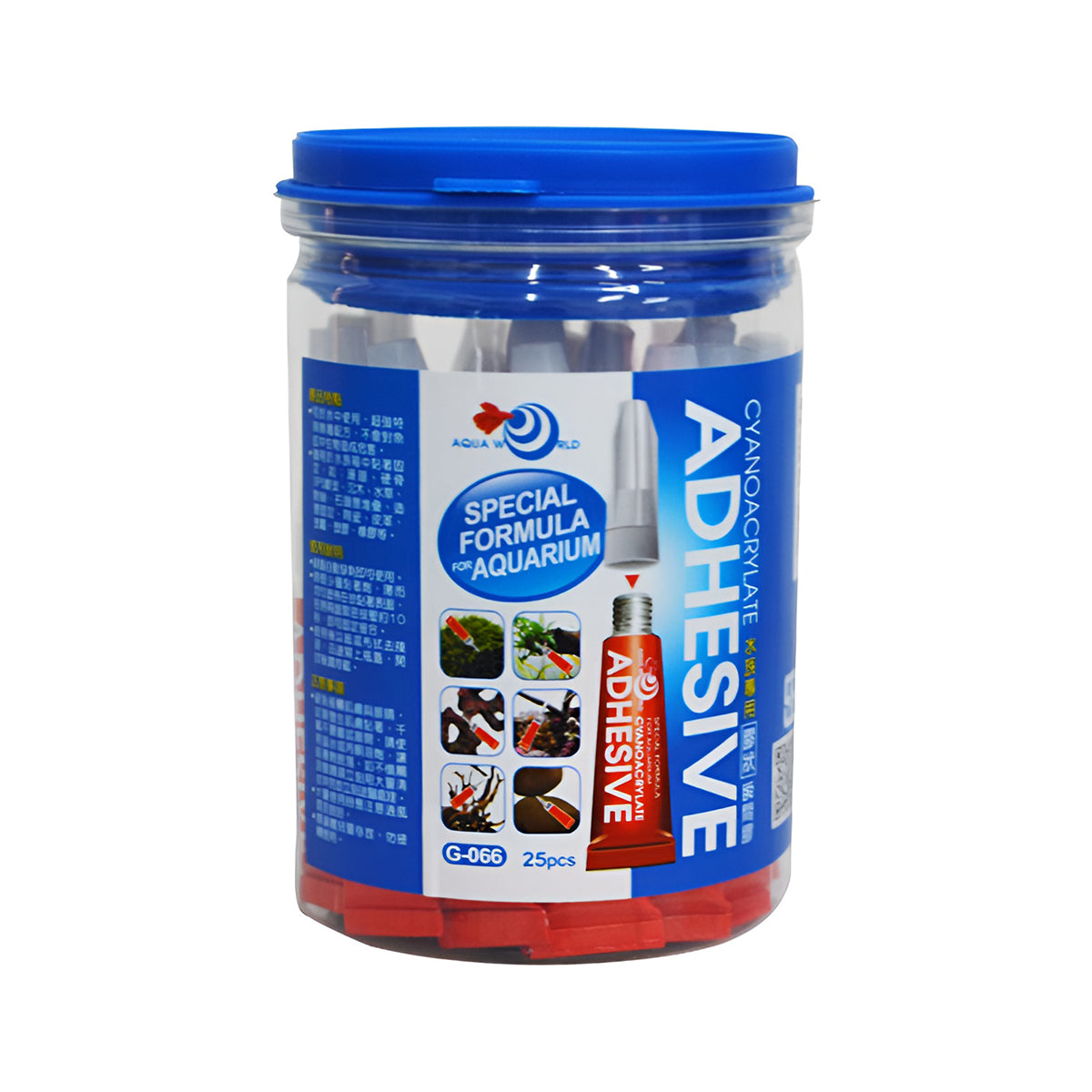 Fast-Acting Aquarium Glue for Aquatic Plants & Décor 25 Tubes